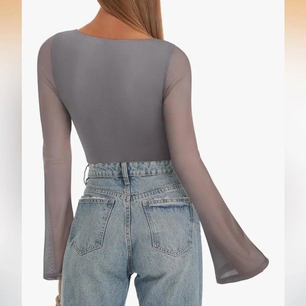 BRAND NEW | ReoRia Gray Long Sleeve Bodysuit | Size M 🩶 - Picture 3 of 8